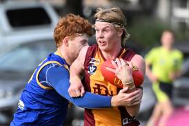 Rory Gunsser was statistically Redan's best player in the win over Sebastopol on Saturday. Picture by Lachlan Bence