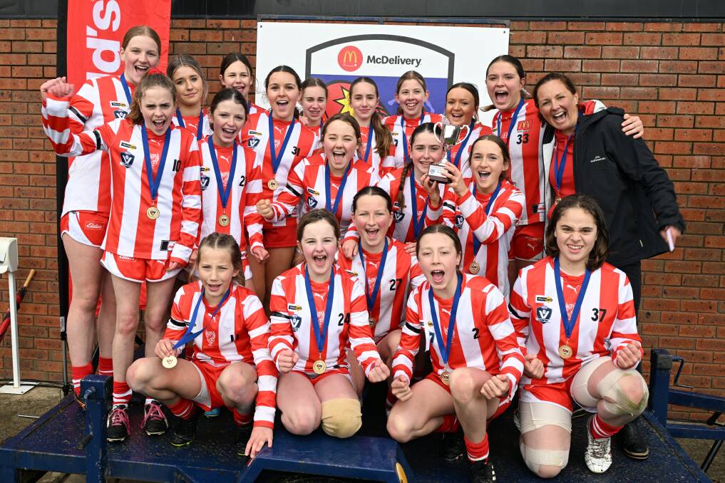 The Ballarat Swans Under-14 premiers. Picture by Kate Healy