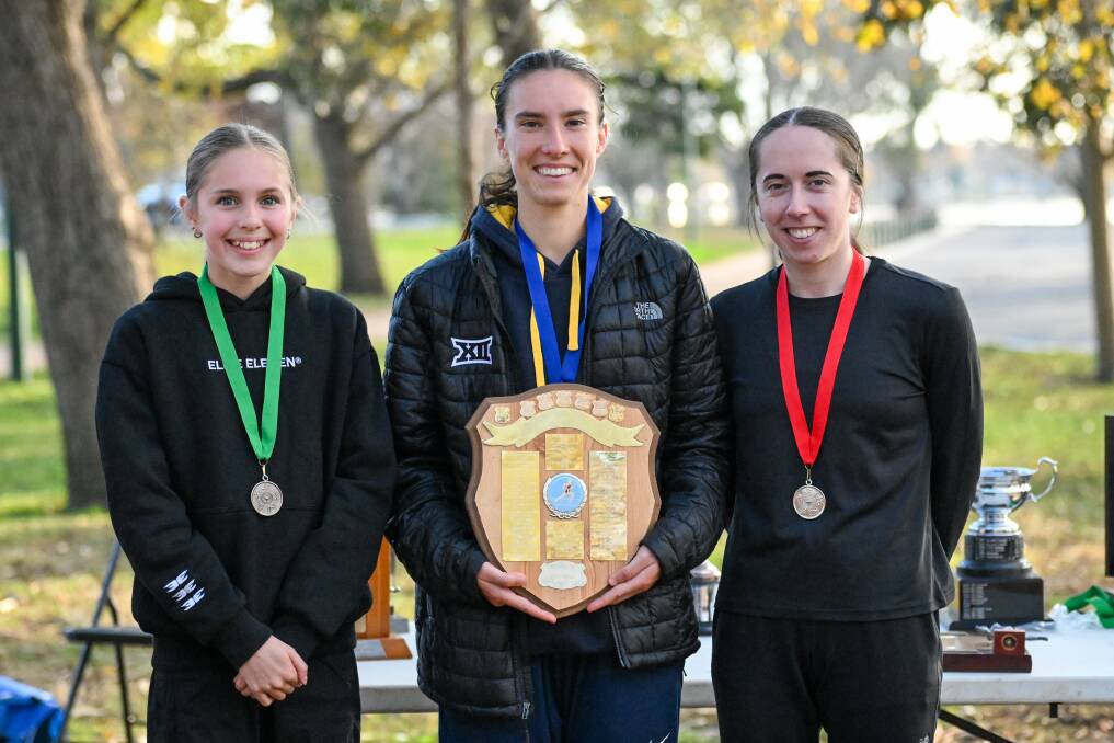 Katherine Dowie became the fastest ever female athlete to run around Lake Wendouree on Saturday. Picture Mark Simmonds