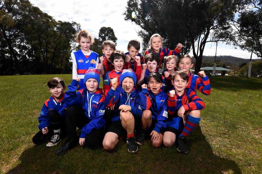 MIGHTY BURRAS: Dressed in team colours, Hepburn primary school pupils are excited for Saturday's final. Photo: Adam Trafford
