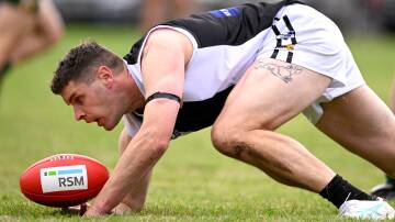 A calf injury has grounded Dunnstown joint coach and tall forward Brad Whittaker. Picture by Adam Trafford.