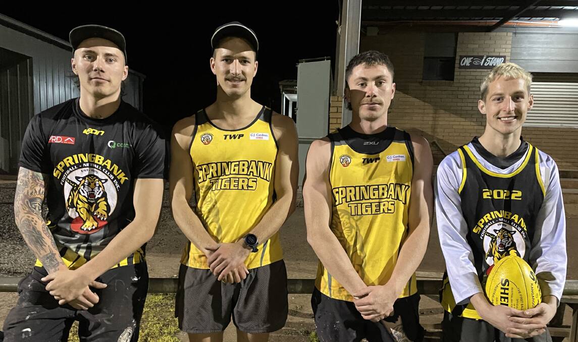 Jarrod Curran, left, Fletcher Toose, James Curran and Jack Simpson will all be lining up for Springbank in their first season since crossing from North Ballarat.