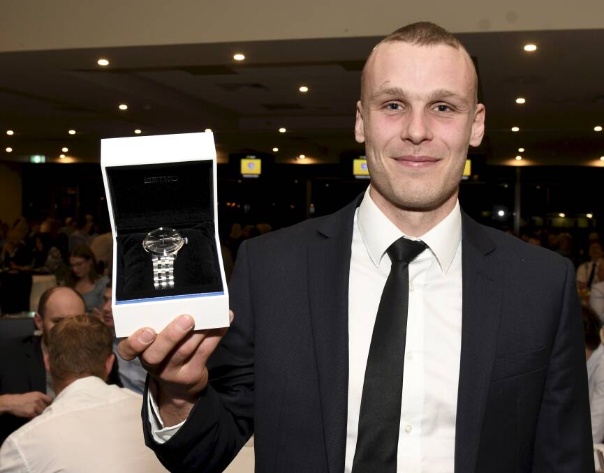 Bewley after being crowned The Courier's player of the year. Picture by Lachlan Bence.