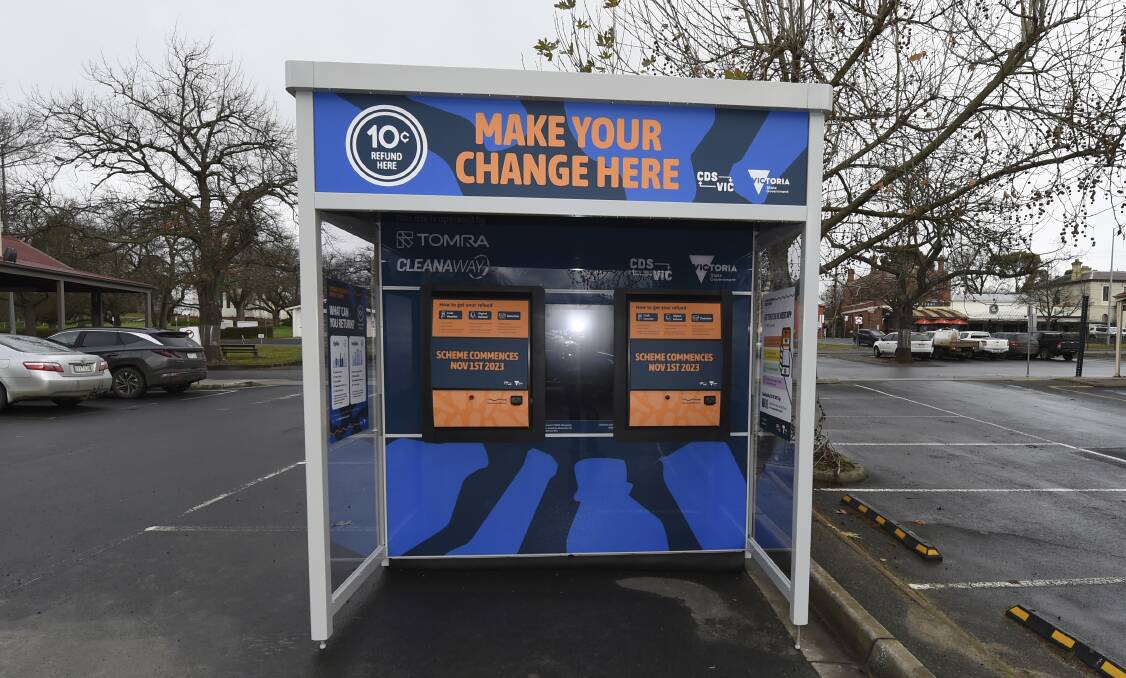 The first container deposit scheme drop-off point in the region has been installed in Buninyong, ahead of the scheme coming in to effect on November 1. Picture by Lachlan Bence
