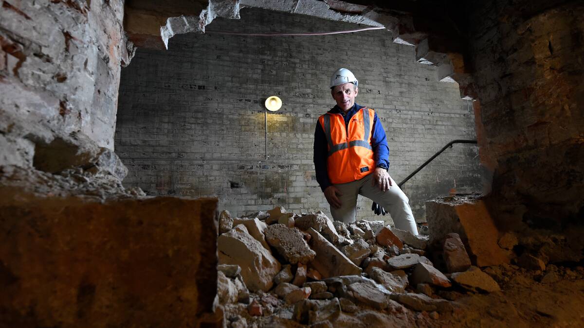 Nicholson Constructions project manager Geoff Pickering under Her Majesty's Theatre where stage three building works are under way. Picture by Adam Trafford