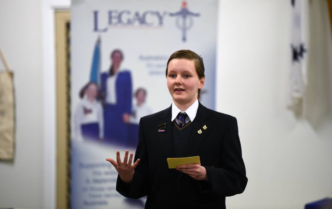 Dee Matthews Wood from Phoenix P-12 Community College takes part in the 2023 Legacy Junior Public Speaking Award. Pictures by Kate Healy