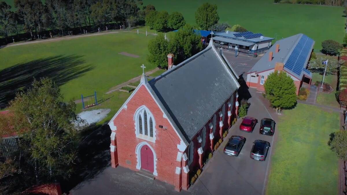 St Brendan's Catholic Church, Dunnstown, with the school behind. Picture supplied