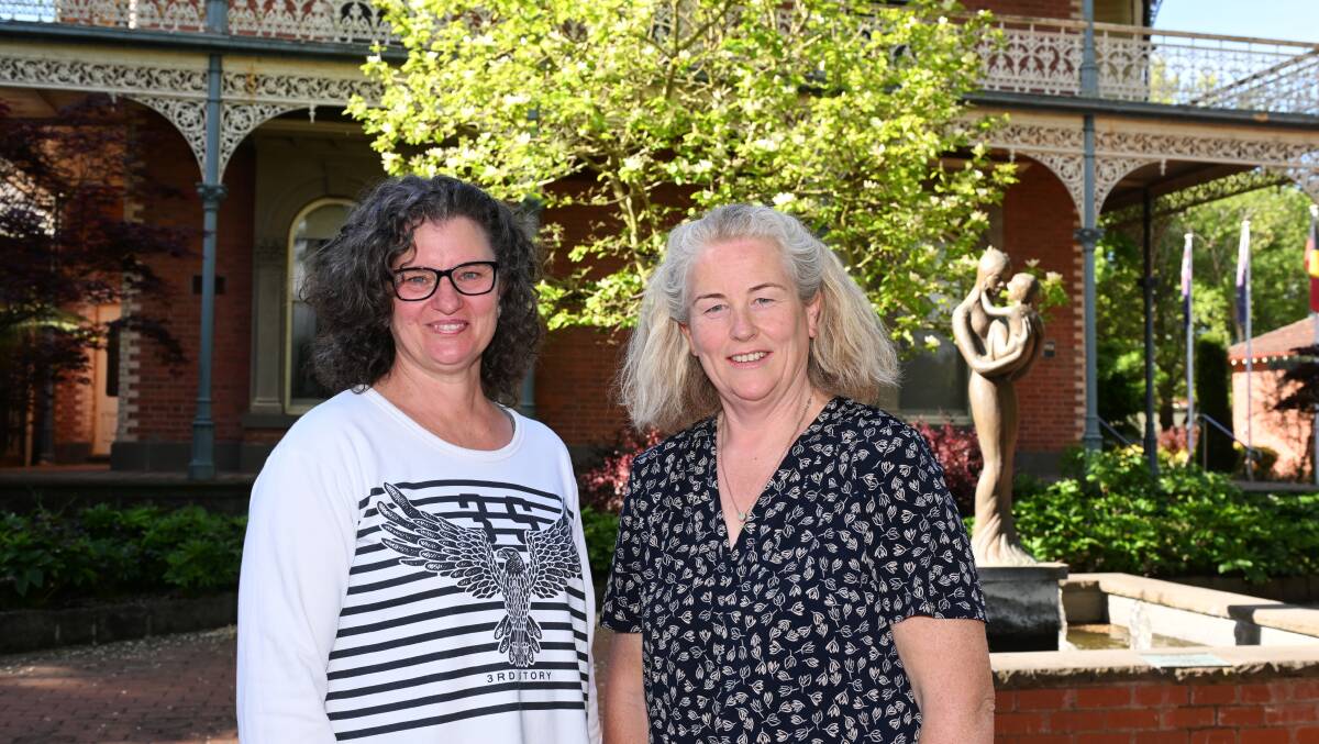 Claire Stevens and Tonia Mitchell are among more than 60 nurses who graduated from ACU in 1993 who held a 30 year reunion in Ballarat. Picture by Kate Healy
