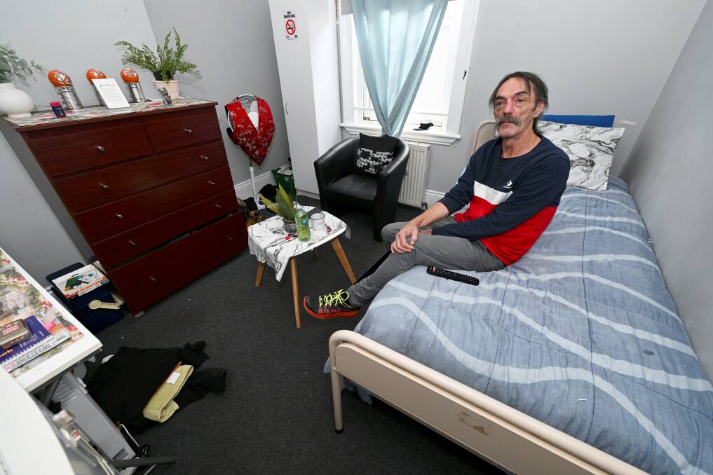 Peplow House resident Ken has been staying at the crisis accommodation for almost a week. Picture by Lachlan Bence