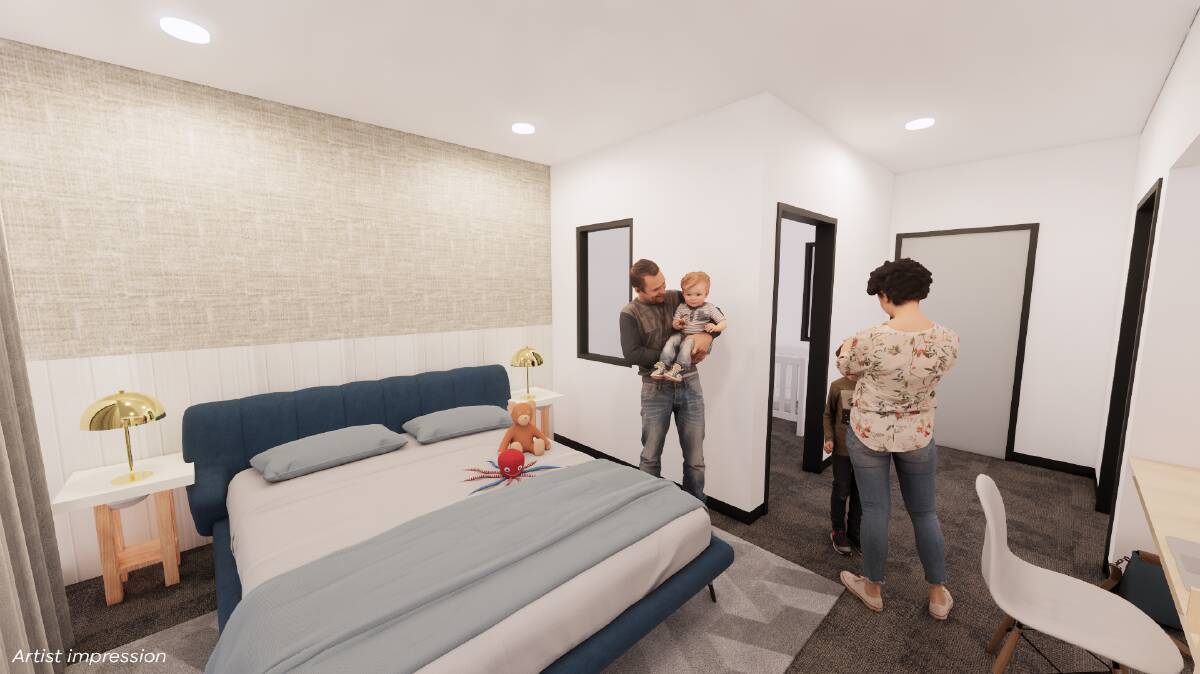 Bedrooms in the new Early Parenting Centre will allow families to stay and receive help and advice on sleeping and settling for babies and toddlers