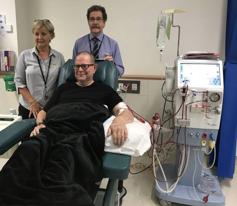 NO HOLIDAYS: Dialysis unit manager Cathy Thomas, nephrologist Dr John Richmond and patient John Fry explain why the BHS dialysis unit operates through the holidays. 