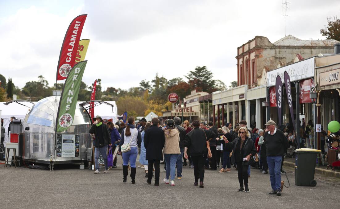 Clunes' main street is overtaken during the Clunes Booktown Festival. File picture