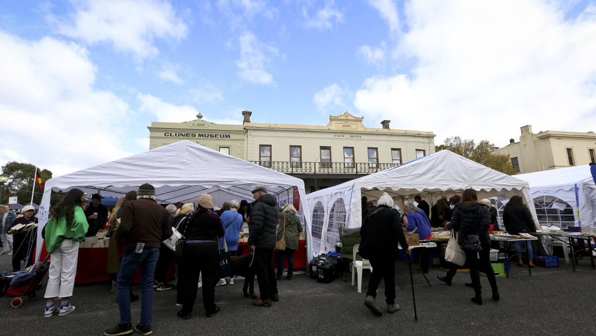 Book sellers line the road during Clunes Booktown 2022. 
