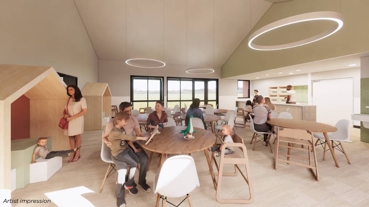 Artist impression of the family dining area inside the new Early Parenting Centre
