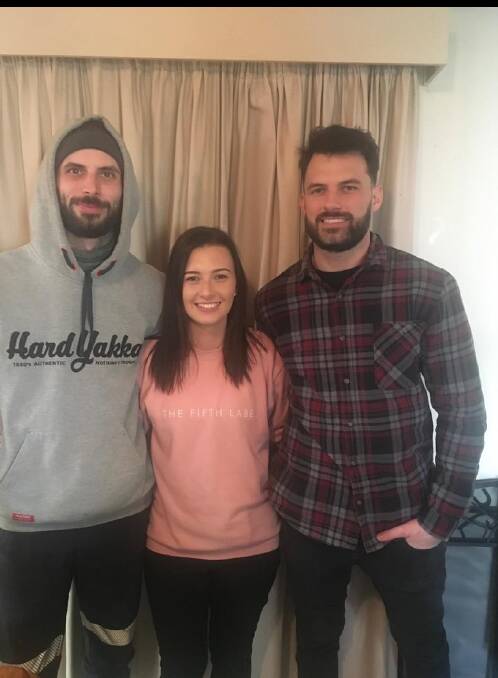 Joel Ridsdale, left, with siblings Ebony Nolan and Dylan Ridsdale who have set up a Go Fund Me to help their brother with medical and living costs while he fights stage four bowel cancer. Picture supplied