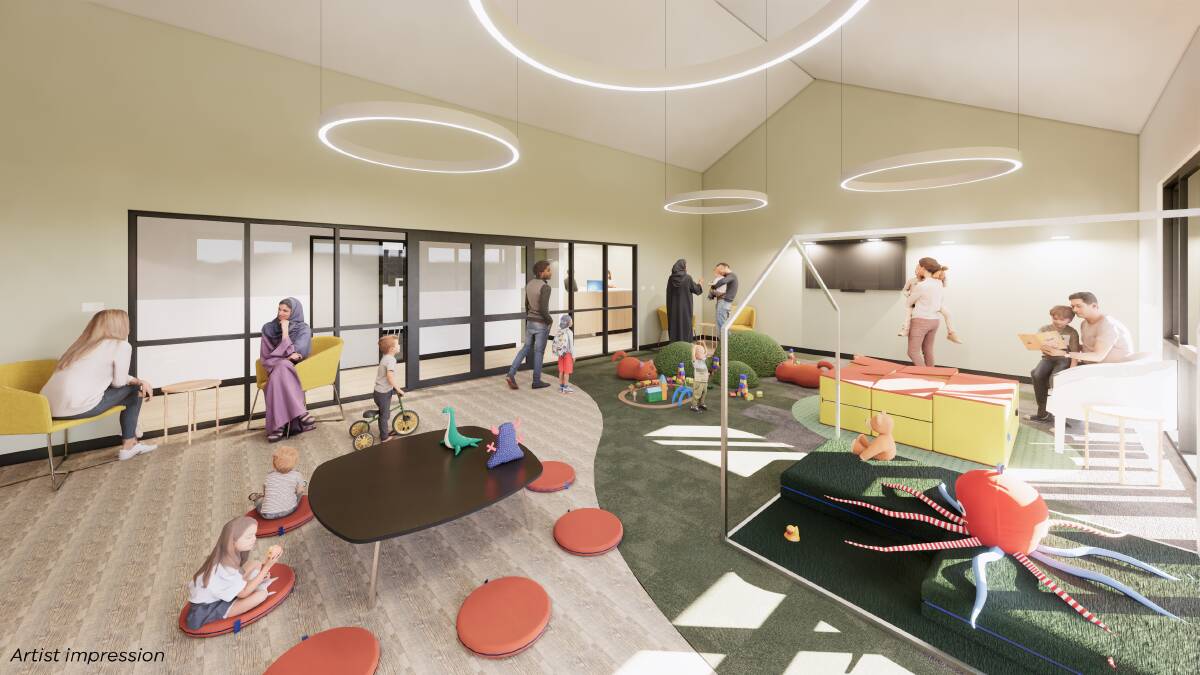 Artist impression of the playroom inside the new Early Parenting Centre in Lucas