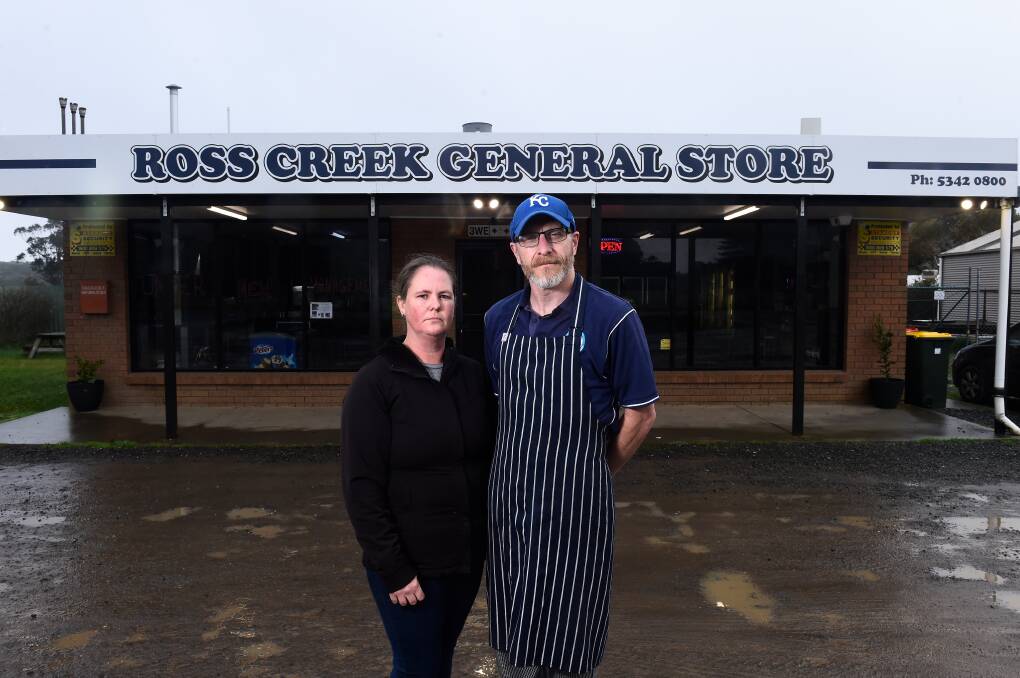 Ross Creek General Store owners Anna Paxton and Ben Martin are fighting to have the store reinstated as a parcel pick up point. Picture by Adam Trafford