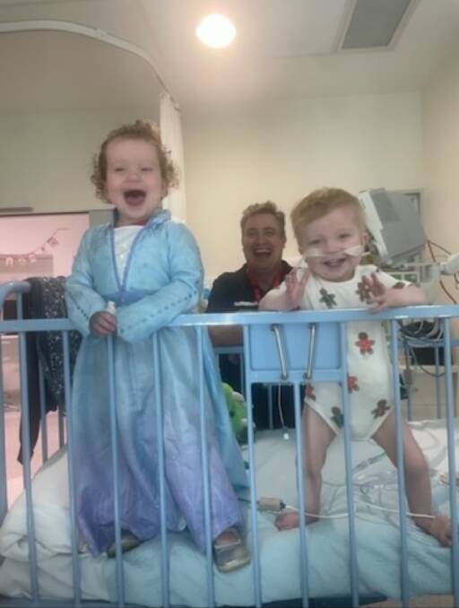 Family fun times with sister Hannah during a hospital stay