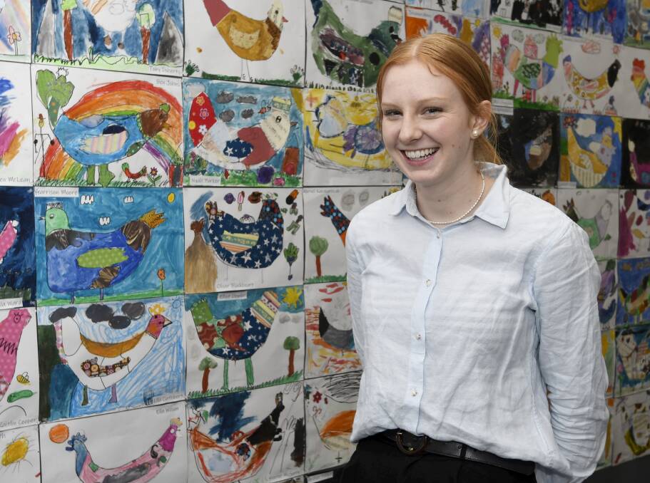Teaching student Lucy McNamara has a job as a classroom teacher at a Geelong school next year despite still being months away from graduating. Picture by Lachlan Bence