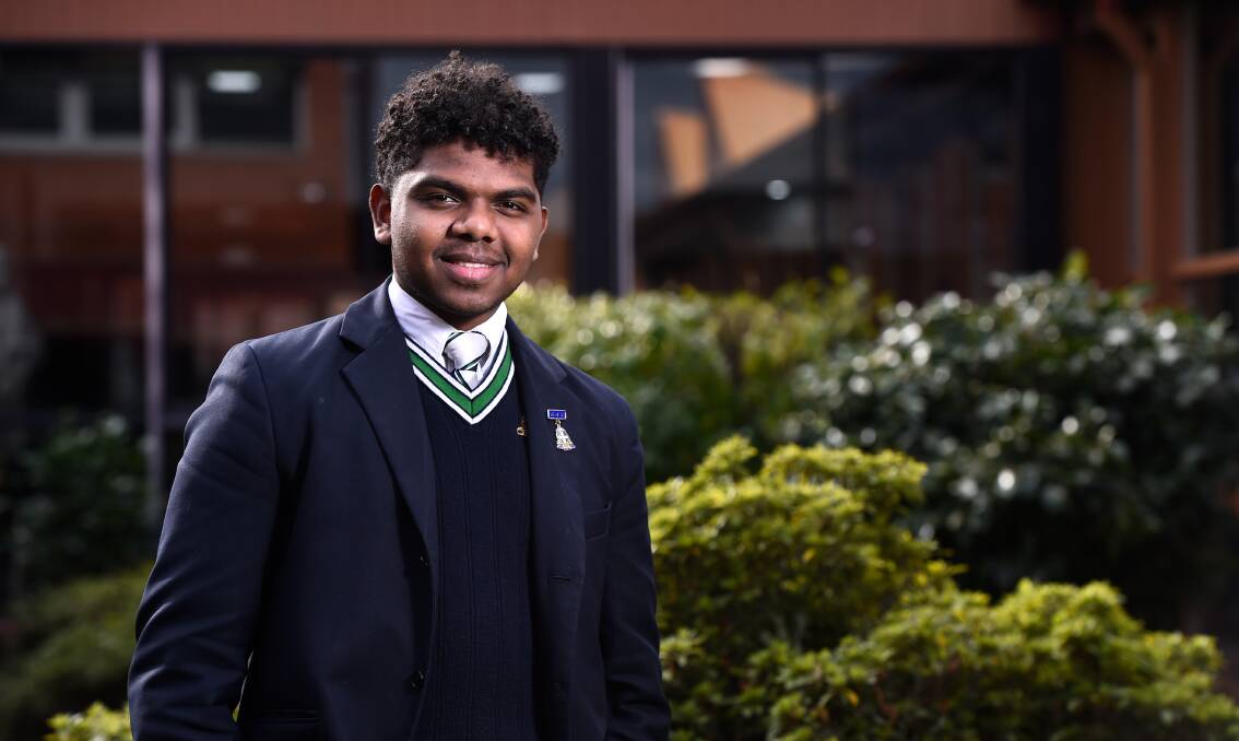 Cobain Tipiloura of St Patricks College received a Ricci Marks Rising Star Awards for his leadership of young students at the school. Picture by Adam Trafford
