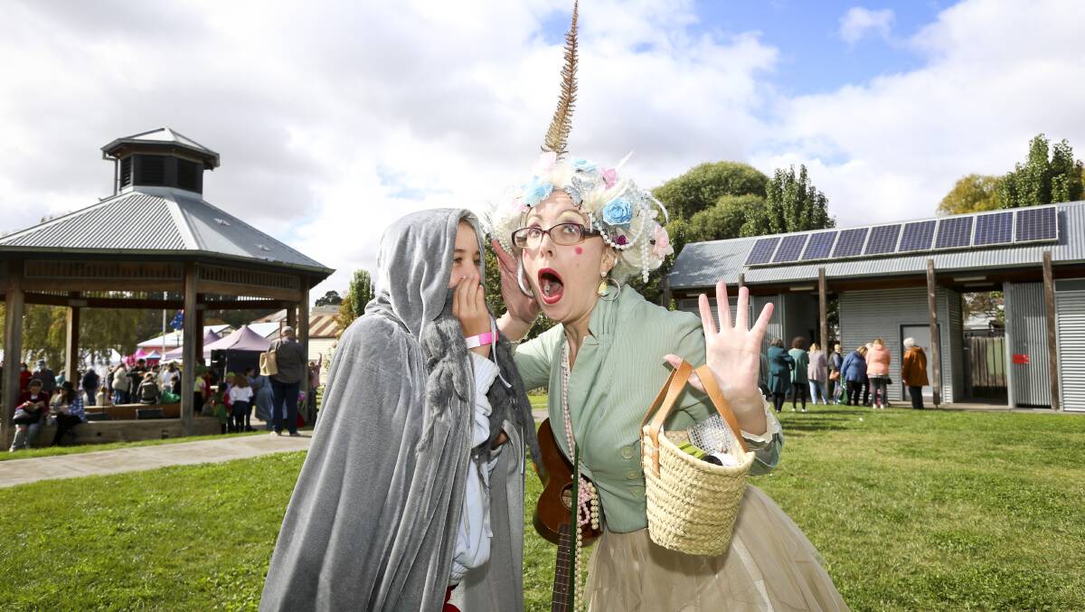 Amara Rome as Gandalf and Palolma the Roving Poet aka Amy Bodossian during the 2022 Clunes Booktown Festival. Picture by Luke Hemer.