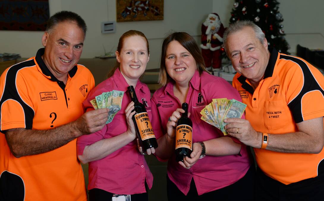Happy days: Greg Kitchen, McGrath Breast Care nurses Cath Healy and Sue Bartlett and Allan Peach. Picture: Kate Healy