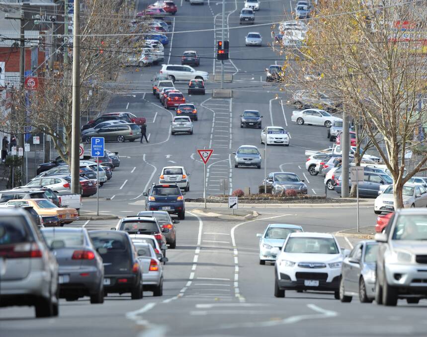 Packed: Mair Street is one of Ballarat's most congested streets. Picture: Lachlan Bence