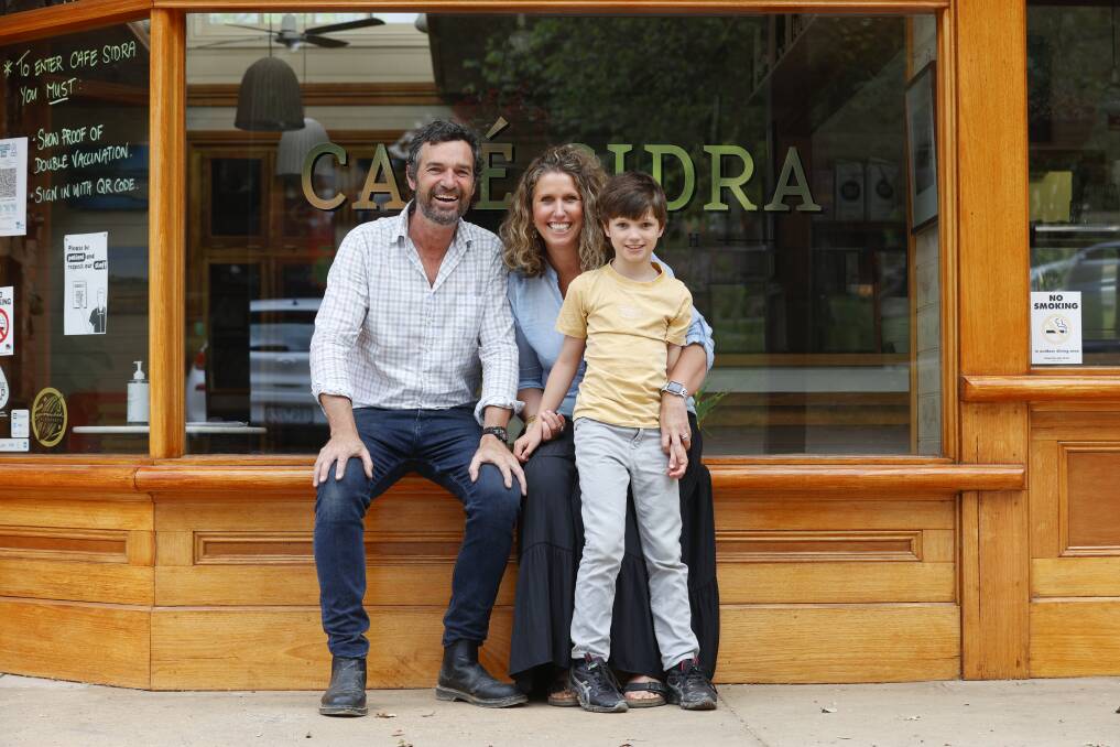 END OF A JOURNEY: Belinda Brooksby and Anthony Penhall with Hugo are moving on from Cafe Sidra. Pictures: Luke Hemer 