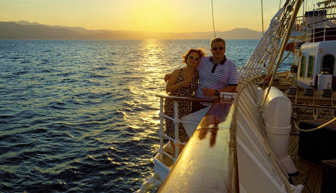 Experience the magic of sunset on board a Star Clippers' ship.