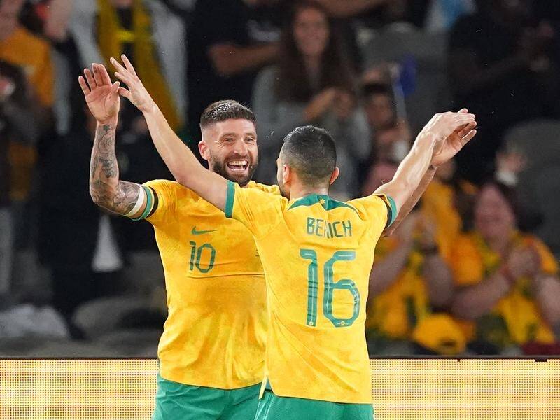 Brandon Borrello (l) knows he needs a fast start to the ALM season to earn a Socceroos recall. (Scott Barbour/AAP PHOTOS)