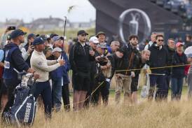 Bryson DeChambeau plays from the rough at the British Open where he failed to make the cut. Photo: AP PHOTO