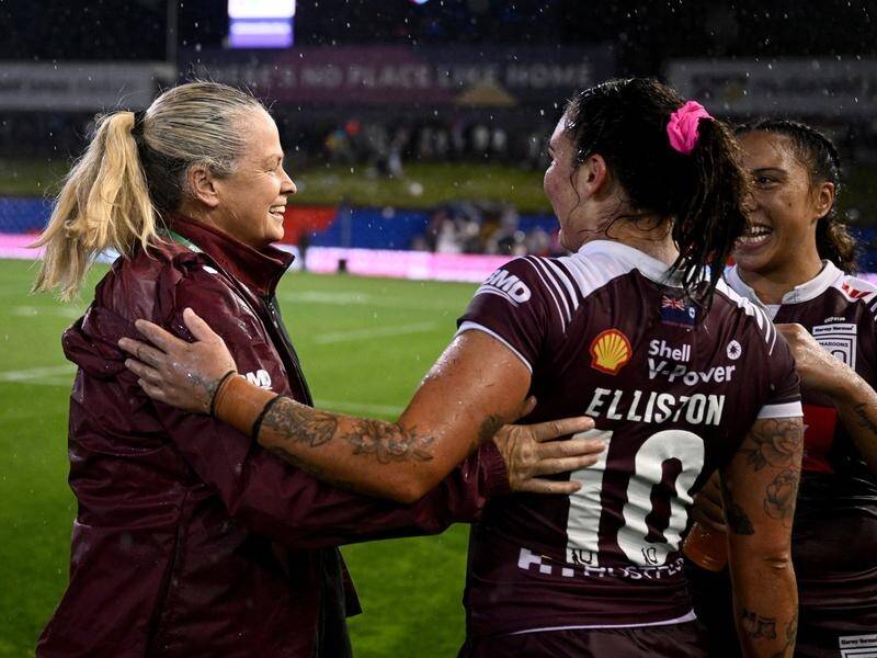 Maroons coach Tahnee Norris (left) is unfazed by injuries in the lead-up to the Origin decider. (Dan Himbrechts/AAP PHOTOS.)