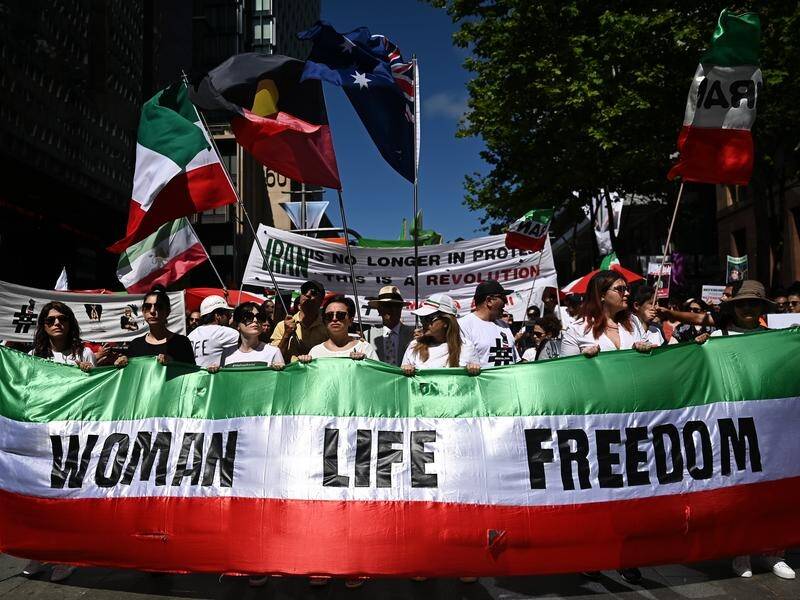 Iran's recent targeting of women has resonated internationally, including in Australia. (Steven Saphore/AAP PHOTOS)