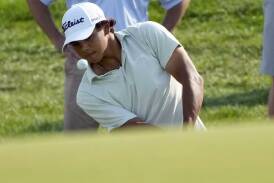 Charlie Woods battled again on day two as he missed the cut at the US Junior Amateur. Photo: AP PHOTO