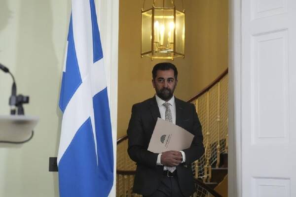 Scotland's First Minister Humza Yousaf has agreed to step down. (AP PHOTO)