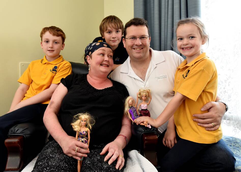 Strength to fight: Sue and Chris Cornish with their children Nicholas, 9, Ben, 11, and Sophie, 7. PICTURE: JEREMY BANNISTER