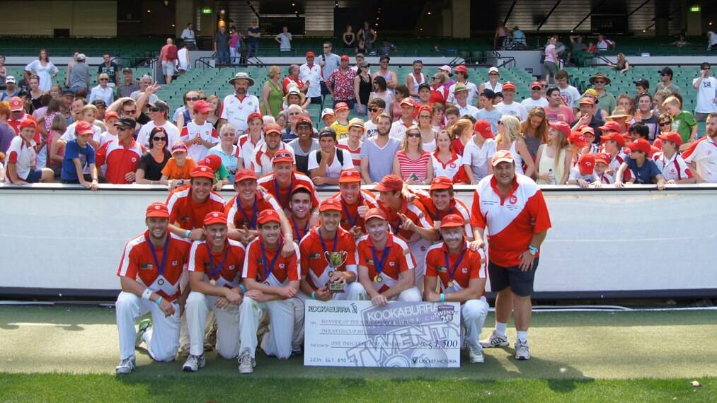 The Wendouree Cricket T20 side after beating Bentleigh Uniting at the MCG in the 2012 state final.