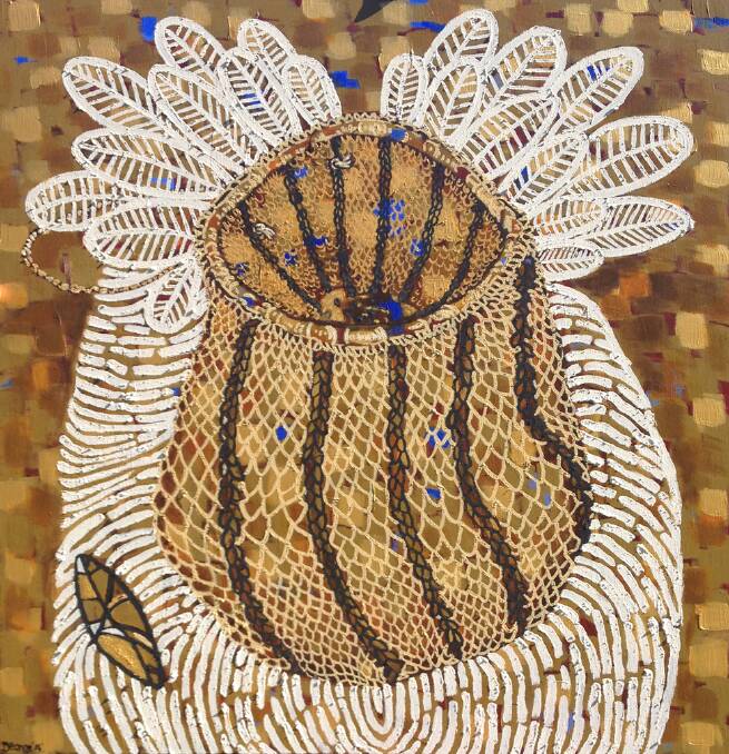 Body of my Ancestors; acrylic, gold leaf, Black Hill ochre on linen by Deanne Gilson. PICTURE: CONTRIBUTED.