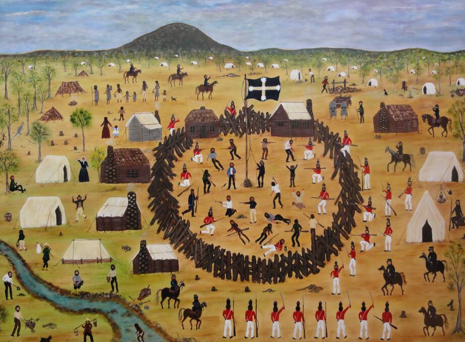 Eureka Stockade; acrylic on linen by Marlene Gilson. PICTURE: CONTRIBUTED.