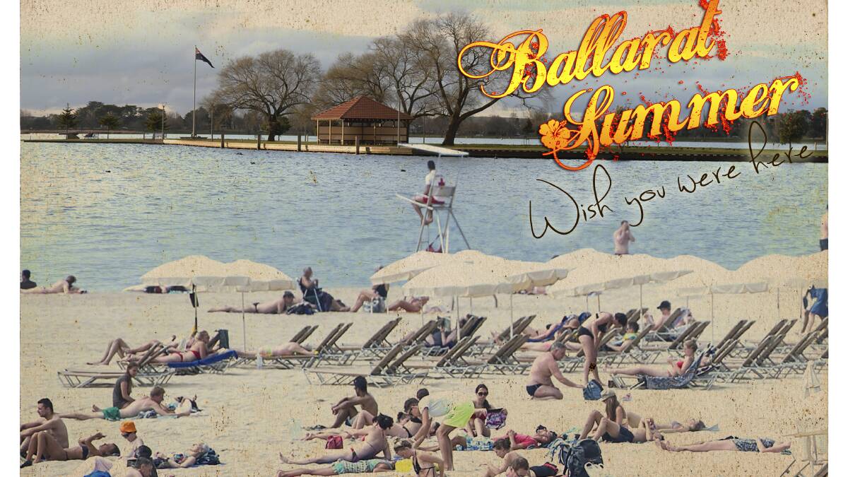 The Courier's impression of what a beach at Lake Wendouree would look like on a postcard. Picture file