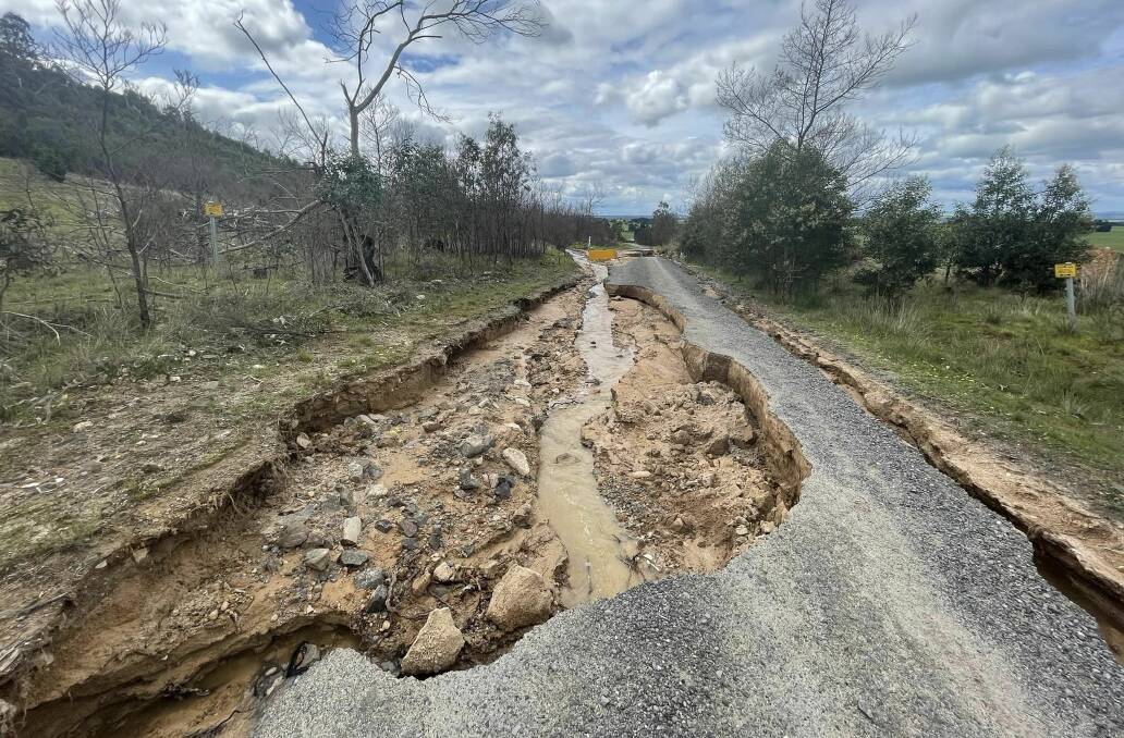 Damage to a road near Mount Bolton from last week's flooding. Picture supplied by Nickolas Bird