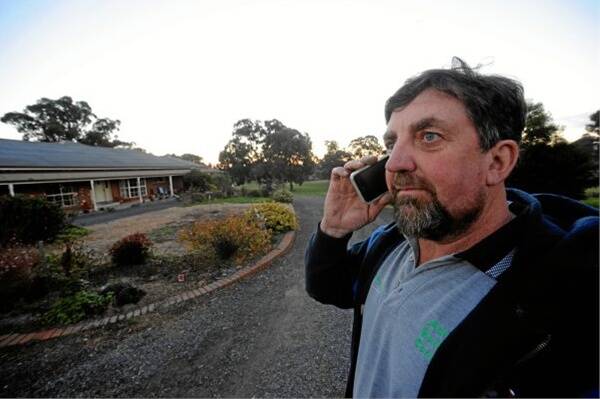 HELLO, HELLO: Ballarat East businessman Martin Adriaans is annoyed with his poor mobile phone service and supports plans for a new phone tower at Mt Clear. Picture: Jeremy Bannister